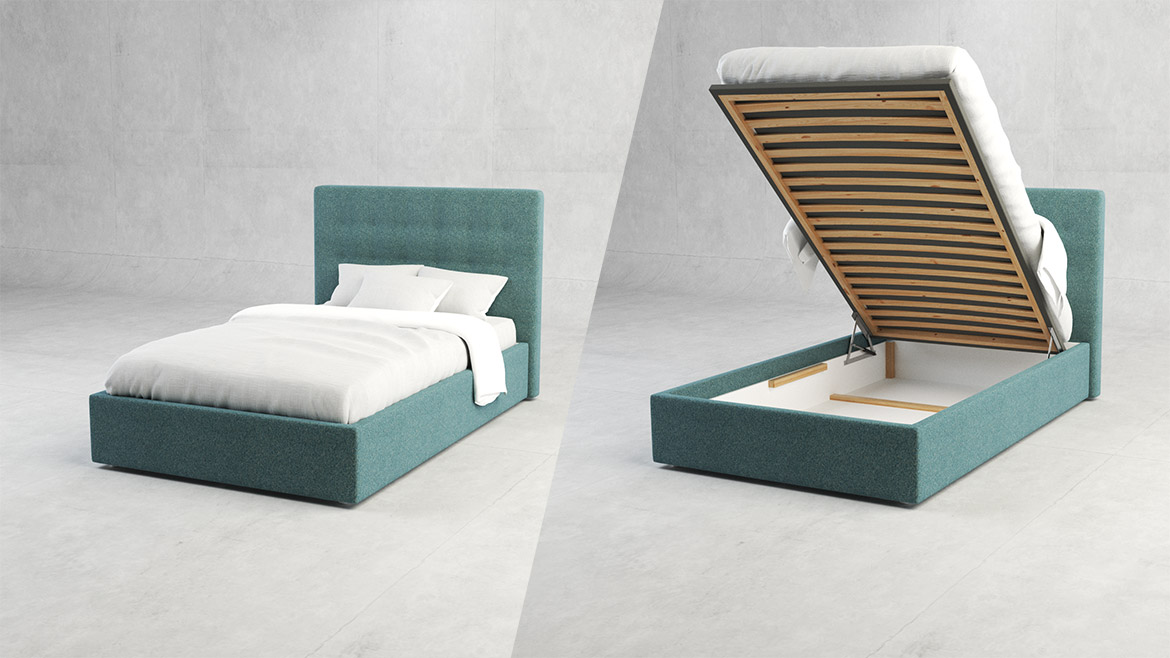 Postelja Kiara Box s predalom postelja, predal, dimenzijska prilagoditev