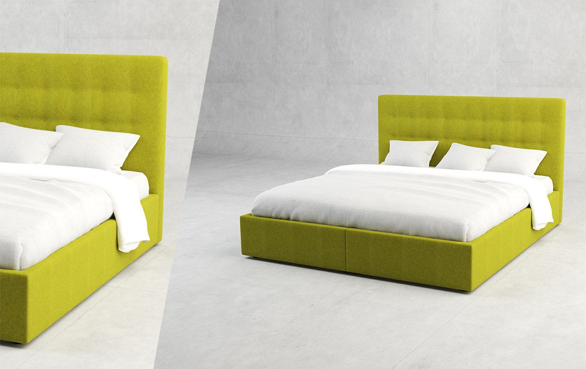 Postelja Kiara Box s predalom poravnana vzglavna stranica postelja, predal, dimenzijska prilagoditev