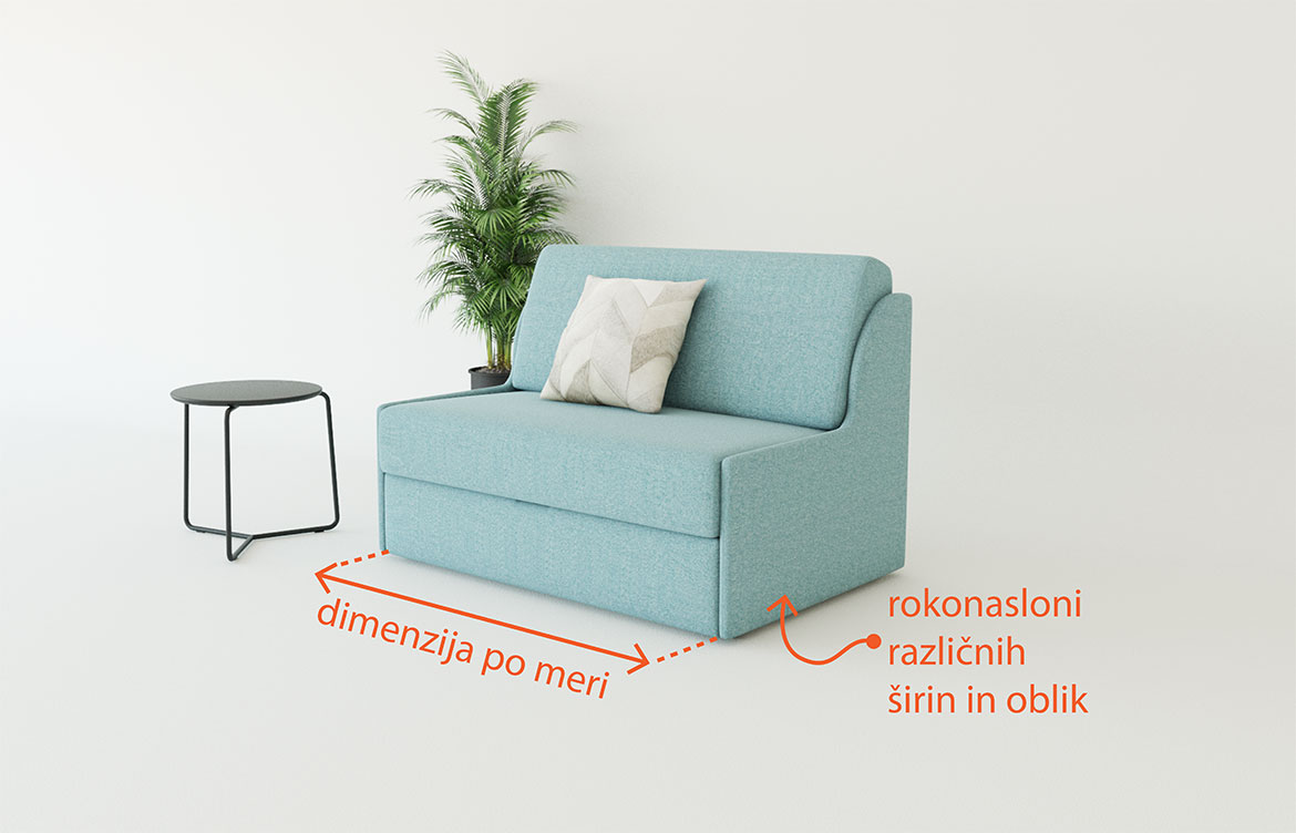 Kavč z ležiščem za vsakodnevno spanje