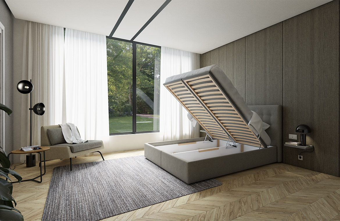 Postelja Kiara Box s predalom postelja, predal, dimenzijska prilagoditev